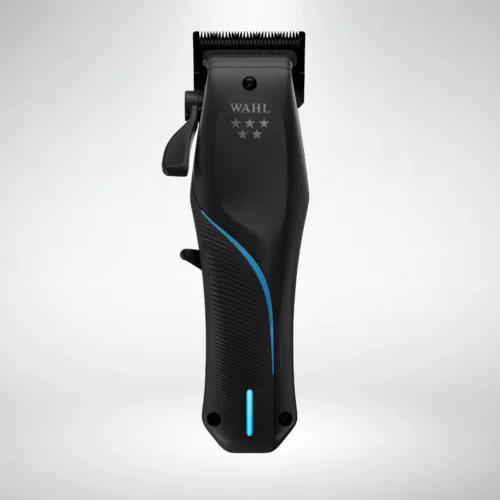 Wahl 5-Star Vapor Cordless Clipper featuring an innovative F32 FADEOUT blade, providing smooth, precise cuts. High-powered motor with adaptive speed control, 2.5 hours of cordless run time, and lightweight ergonomic design.